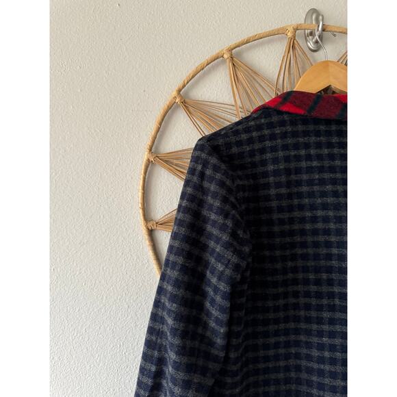 Vtg Ralph Lauren Lambs New Wool  Red Tartan Plaid Festive Blazer Horn Toggle M - Picture 14 of 16